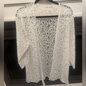 Chic soul white lace kimono
